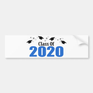Adesivo Para Carro Classe De Bonés E Diplomas De 2020 (Azul)