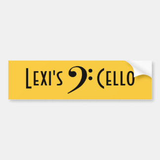 Adesivo Para Carro clef baixo, o violoncelo      de Lexi