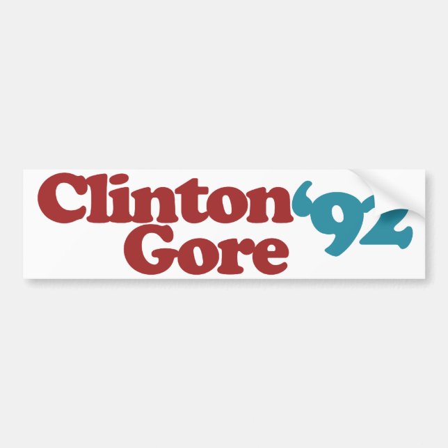 Adesivo Para Carro Clinton Gore 1992 (Frente)
