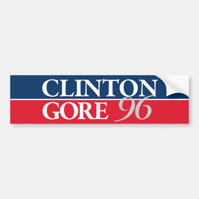 Adesivo Para Carro Clinton Gore 1996 Clinton 96 (Frente)