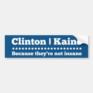 Adesivo Para Carro Clinton Kaine porque não são insanos