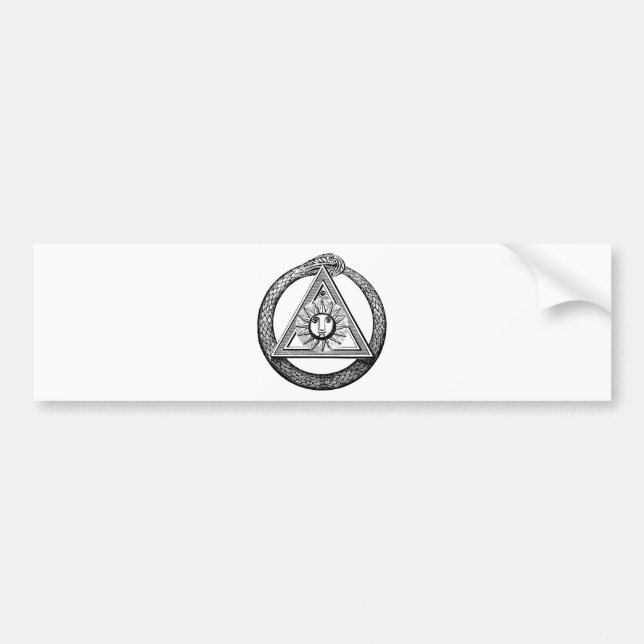 Adesivo Para Carro Cobra do Freemason do triângulo (Frente)