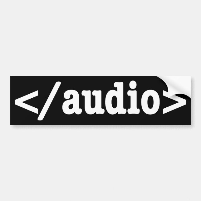 Adesivo Para Carro Código HTML5 audio do fim (Frente)