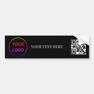Adesivo Para Carro Código QR Promocional de Negócios Simples com Logo