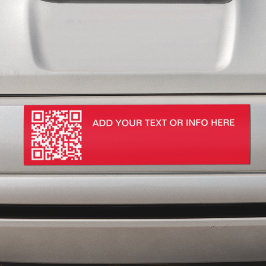 Adesivo Para Carro Código QR Vermelho Moderno e Marca de Texto Carro 