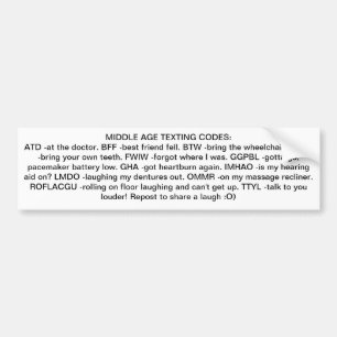 ADESIVO PARA CARRO CÓDIGOS DE TEXTO DE IDADE MÉDIA