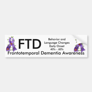 Adesivo Para Carro Colisão roxa da fita da demência Frontotemporal.
