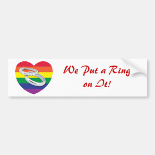 Adesivo Para Carro Colocamos um anel no Gay Casamento