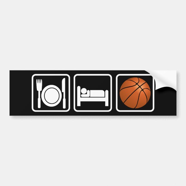 Adesivo Para Carro Coma, durma, basquetebol (Frente)