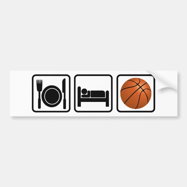 Adesivo Para Carro Coma, durma, basquetebol (Frente)