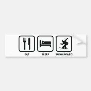 Adesivo Para Carro Coma o Snowboard do sono