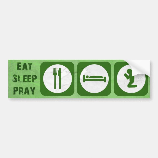 Adesivo Para Carro Coma o sono pray o VERDE (Frente)