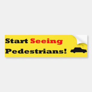Adesivo Para Carro Comece ver pedestres!!