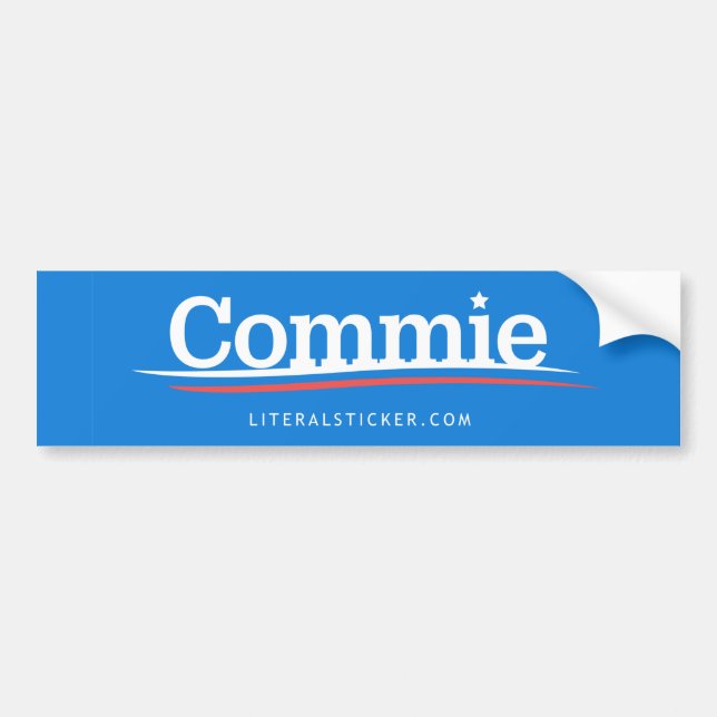 Adesivo Para Carro Commie Bernie Sanders Parody Bumper Sticker (Frente)