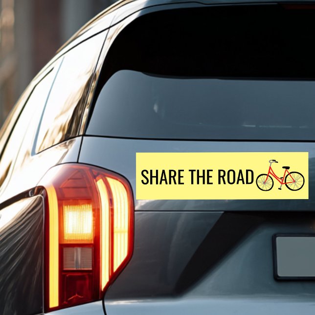 Adesivo Para Carro COMPARTILHAR O CICLO DE Bicicleta VERMELHA EM ESTR (SHARE THE ROAD Cute RED Bicycle Cyclist Bumper Sticker
)