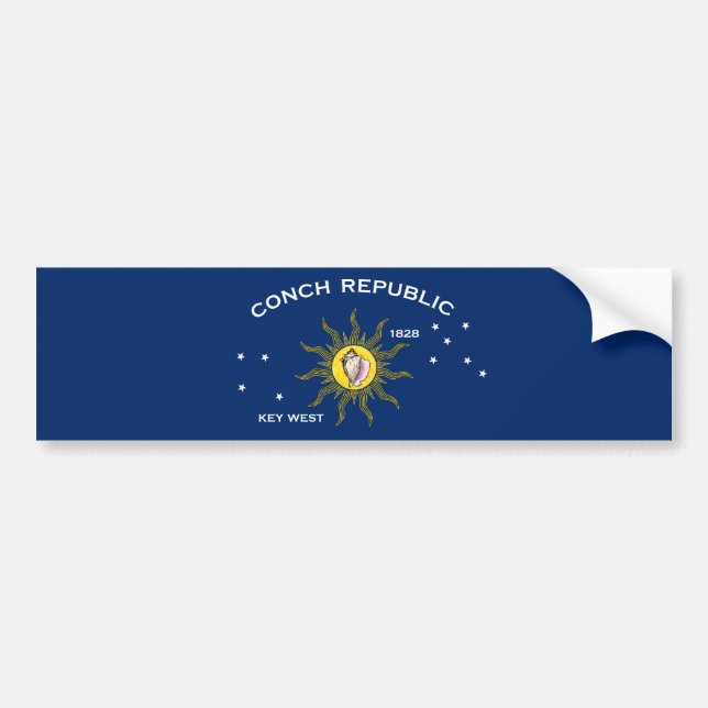 Adesivo Para Carro Conch Republic Flag Key West Florida (Frente)