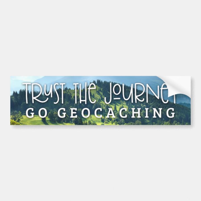 Adesivo Para Carro Confie Na Viagem, Vá Geocaching Sua Foto Personali (Frente)
