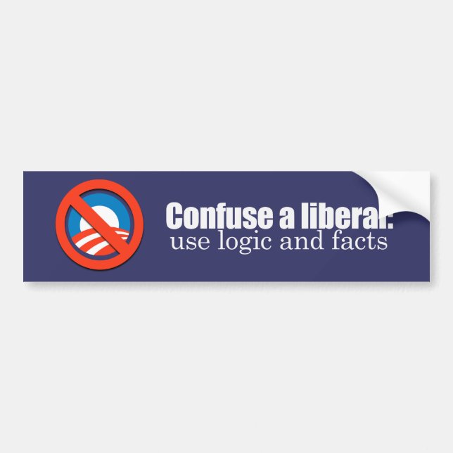 Adesivo Para Carro Confunda um Bumpersticker liberal (Frente)