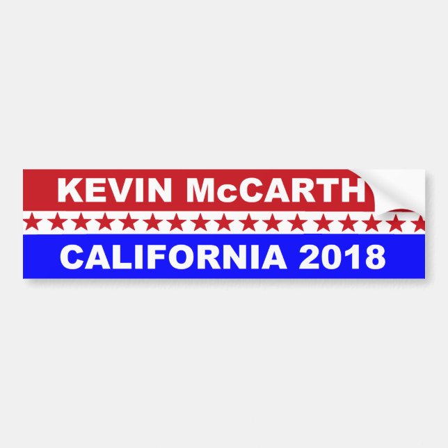 Adesivo Para Carro Congresso 2018 de Kevin McCarthy Califórnia (Frente)