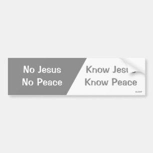 Adesivo Para Carro Conheça Jesus, saiba a paz