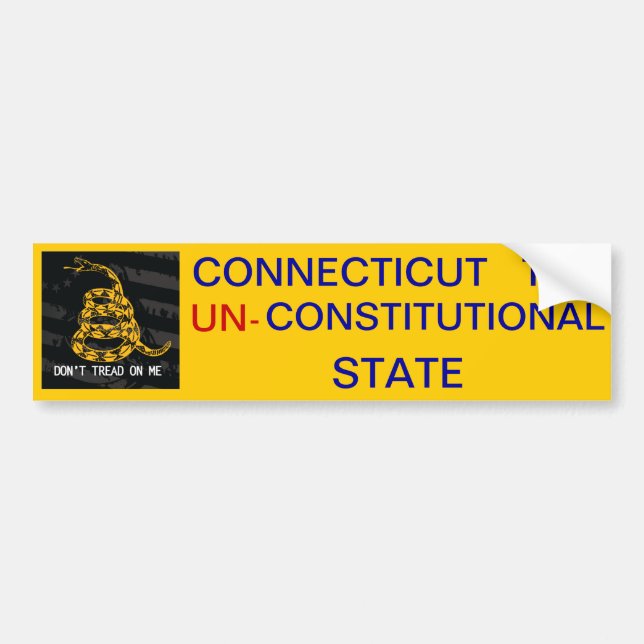 Adesivo Para Carro Connecticut o estado UN-Constitucional (Frente)