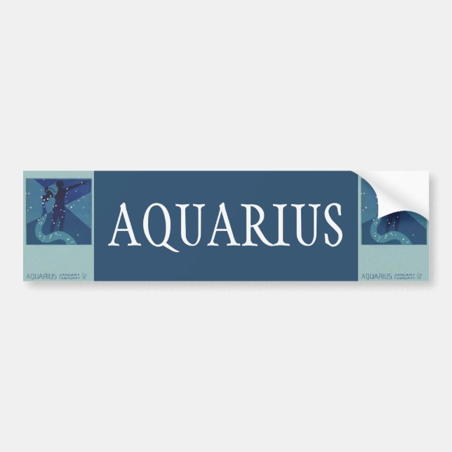 Adesivo Para Carro Constelação Aquarius, Astrologia Zodiac Vintage (Frente)