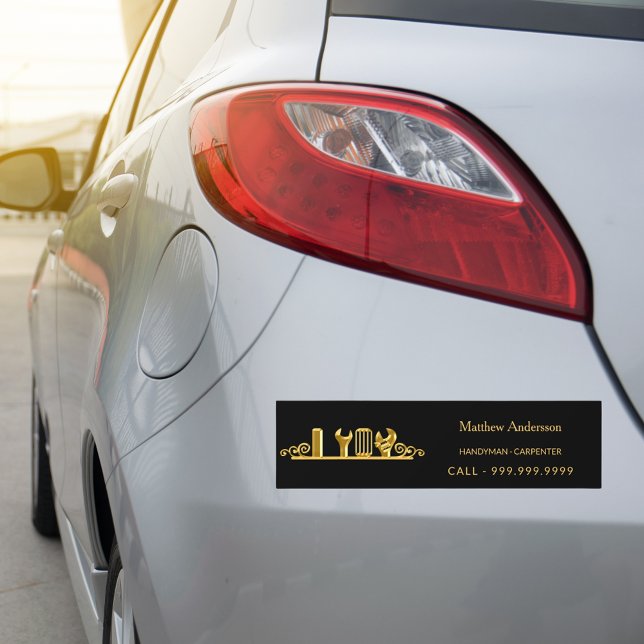 Adesivo Para Carro Construção de carpinteiro de mão - nome dourado pr (Criador carregado)