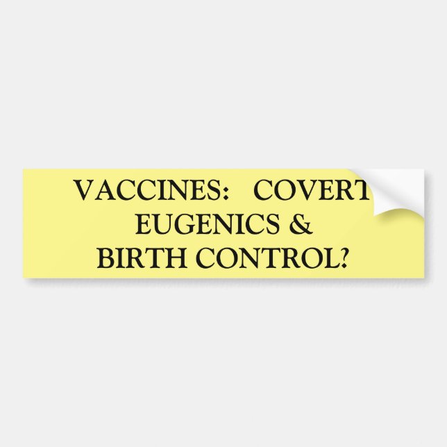 Adesivo Para Carro Controlo de Nascimentos e Sistema Eugênico de Grav (Frente)