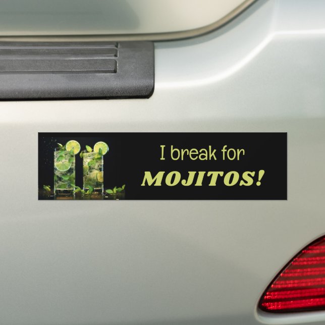 Adesivo Para Carro Coquetéis do Mojito de Texto Personalizado (No carro)