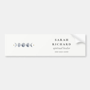 Adesivo Para Carro Cor de Água da Lua Celestial Lunar de Cinza Simple