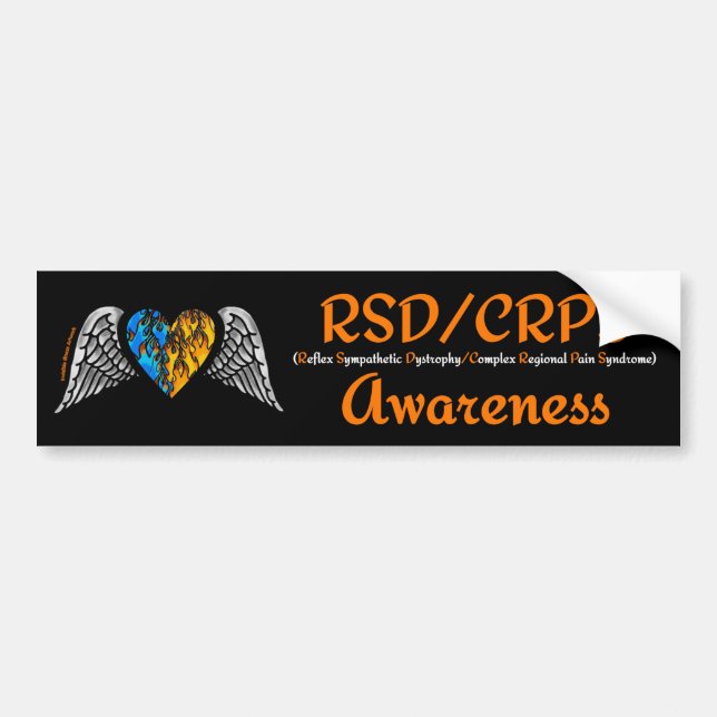 Adesivo Para Carro Coração/Asas...RSD/CRPS (Frente)