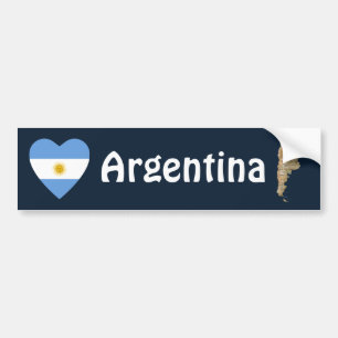 Adesivo Para Carro Coração da bandeira de Argentina + Autocolante n