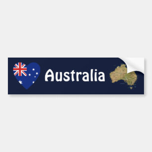Adesivo Para Carro Coração da bandeira de Austrália + Autocolante