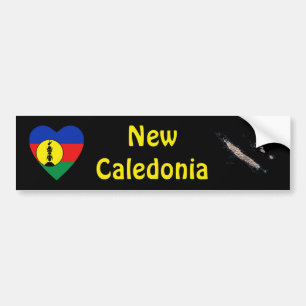 Adesivo Para Carro Coração da bandeira de Nova Caledônia +