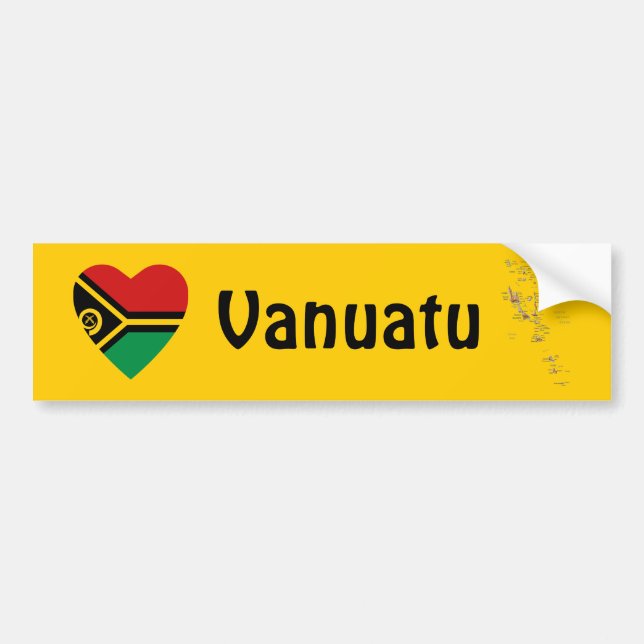 Adesivo Para Carro Coração da bandeira de Vanuatu + Autocolante no (Frente)