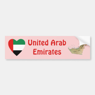 Adesivo Para Carro Coração da bandeira dos UAE + Autocolante no vid