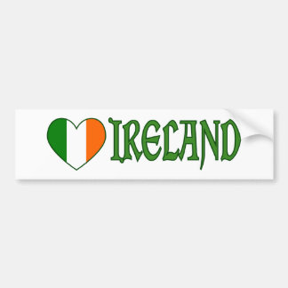 Adesivo Para Carro Coração da Bandeira Irlandesa Irlanda