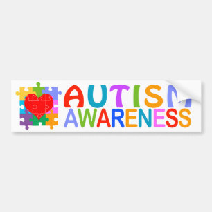 Adesivo Para Carro Coração da consciência do autismo