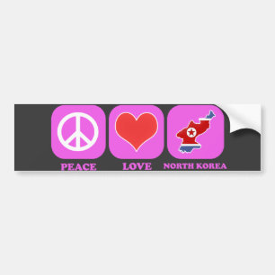 Adesivo Para Carro Coreia do Norte do amor da paz