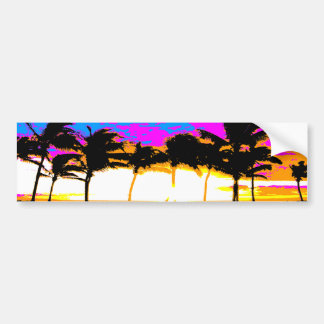 Adesivo Para Carro Corey Tiger 80s Palm Trees Sunset