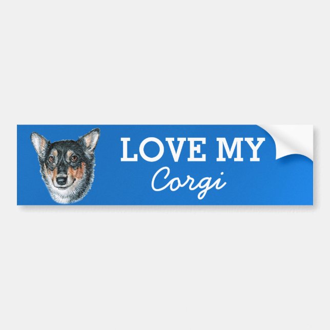Adesivo Para Carro Corgi Bumper Sticker (Frente)