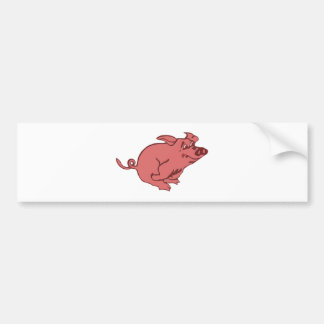 Adesivo Para Carro corrido porco running pig