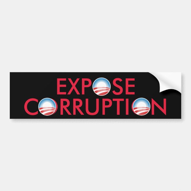 Adesivo Para Carro Corrupção de Obama da exposição (Frente)