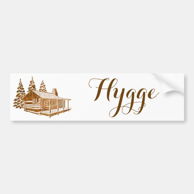 Adesivo Para Carro Cosy Log Cabin - Hygge or your own text (Frente)