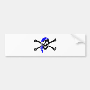 Adesivo Para Carro Crânio e Crossbones com Bandana