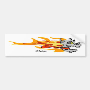 Adesivo Para Carro Crânio flamejante, design de JC