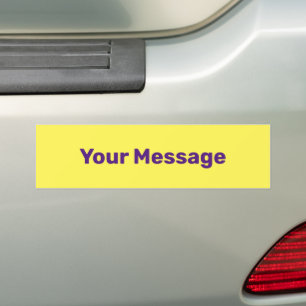 Adesivo Para Carro Crie o seu modelo de texto amarelo roxo