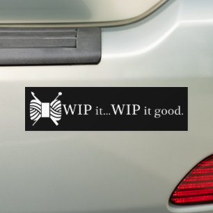 Adesivo Para Carro Crochet & tricotando o WIP Ti Artesanatos de Bom A