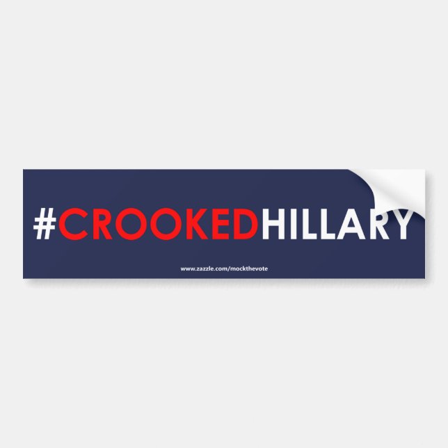 Adesivo Para Carro #CROOKEDHILLARY curvado do autocolante no vidro (Frente)