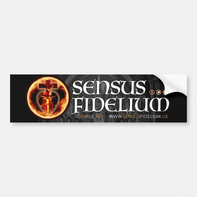 Adesivo Para Carro Crucifixo Religioso Católico Sensus Fidelium (Frente)